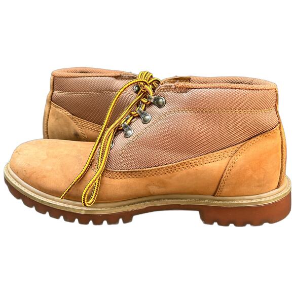 Timberland Other - TIMBERLAND Waterproof Chukka Brown Canvas and Wheat Leather‎ Boots Size 9M